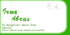 irma abrus business card